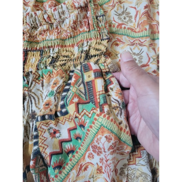 Rachel Zoe Maxi Skirt Womens Boho Tassel Abrastact Pull-On Elastic Waist Sz S - Picture 9 of 13